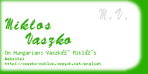 miklos vaszko business card